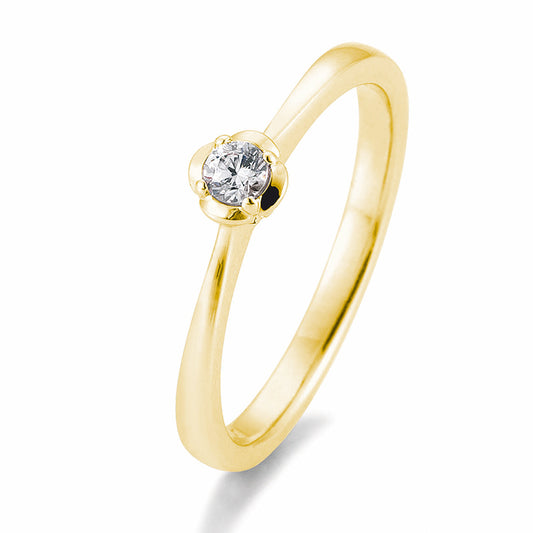 Verlobungsring mit einem Brillanten 0,10 ct., Gelbgold