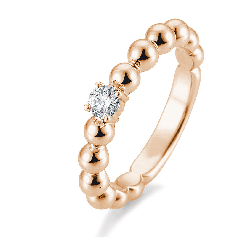 Verlobungsring mit einem Brillanten 0,15 ct., Rotgold