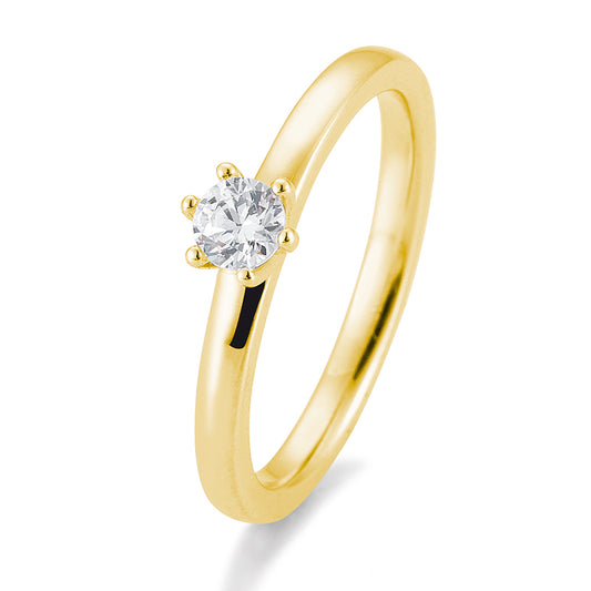 Verlobungsring mit einem Brillanten 0,25 ct., Gelbgold