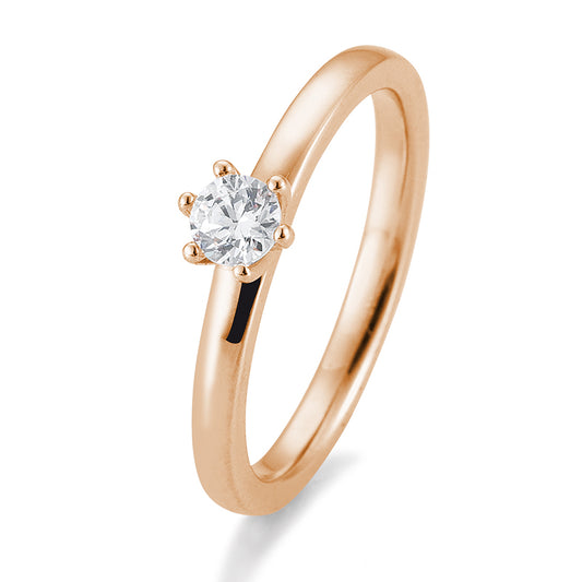 Verlobungsring mit einem Brillanten 0,25 ct., Rotgold