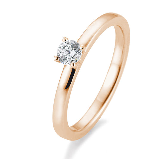 Verlobungsring mit einem Brillanten 0,25 ct., Rotgold