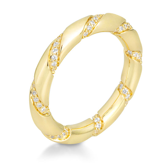 Verlobungsring mit Brillanten 0,468 ct. TW/IF, Gelbgold, 750 Gold, TW/IF, Größe 65