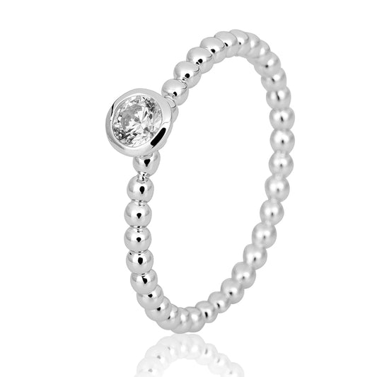 Verlobungsring mit einem Brillanten 0,15 ct., Weißgold