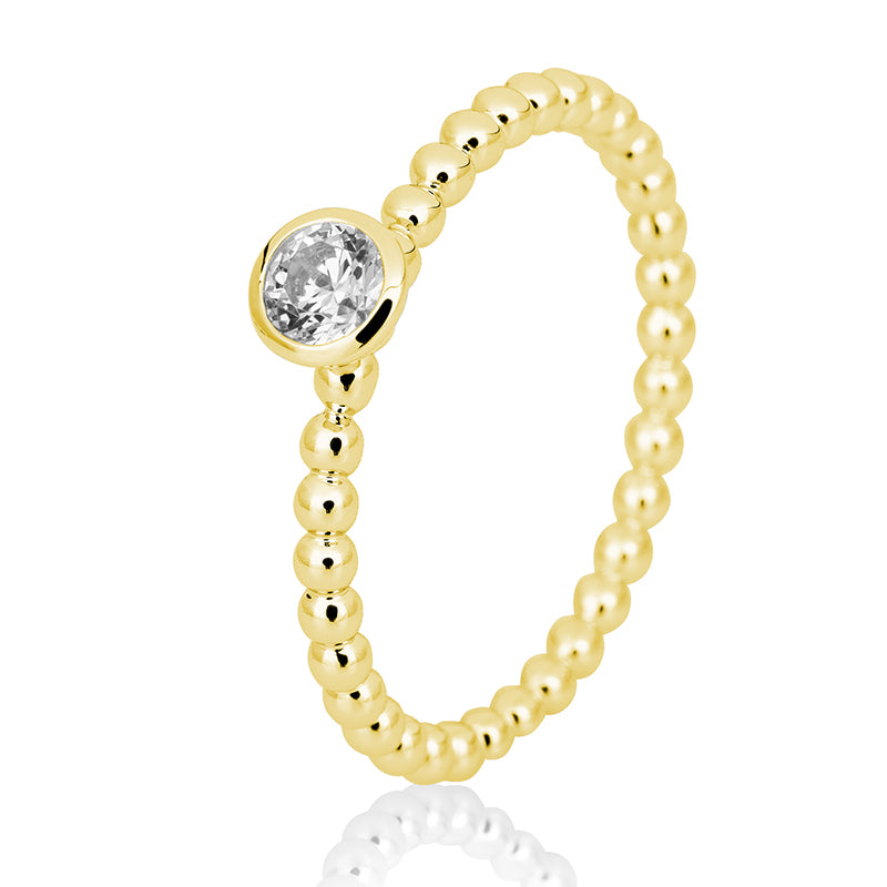 Verlobungsring mit einem Brillanten 0,25 ct., Gelbgold