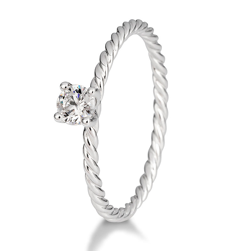 Verlobungsring mit einem Brillanten 0,15 ct., Weißgold