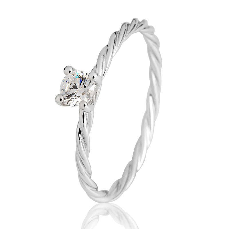 Verlobungsring mit einem Brillanten 0,15 ct., Weißgold