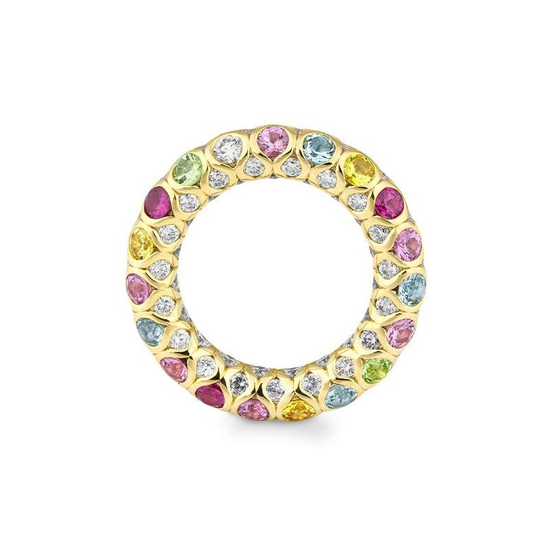 Luxury Ring mit Edeltopas hell und Brillanten 2,25 ct., Gelbgold