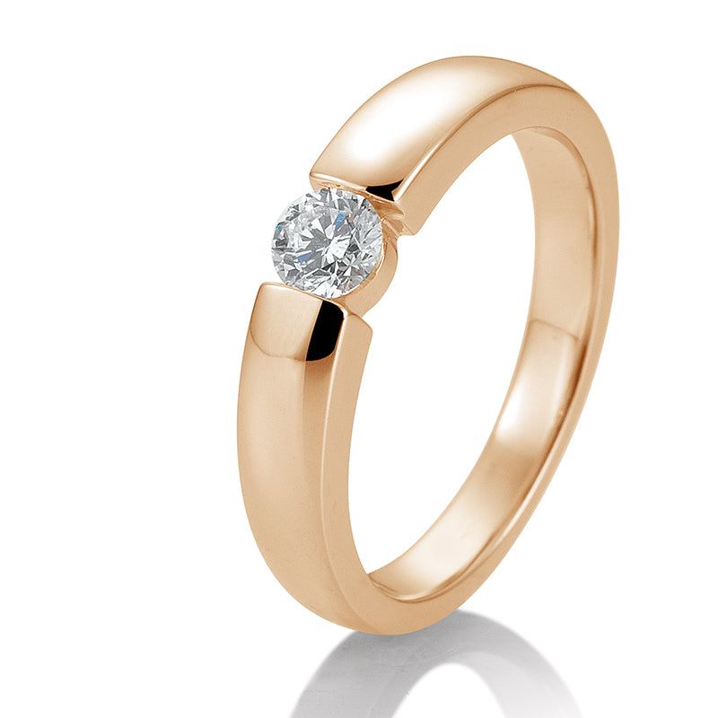 Verlobungsring mit einem Brillanten 0,25 ct., Rotgold