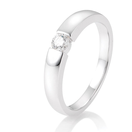 Verlobungsring mit einem Brillanten 0,15 ct., Weißgold
