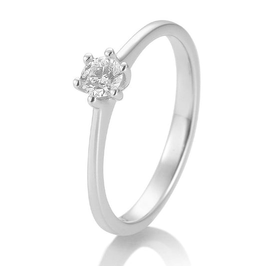 Verlobungsring mit einem Brillanten 0,25 ct., Weißgold