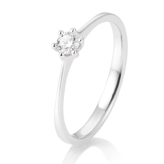 Verlobungsring mit einem Brillanten 0,15 ct., Weißgold