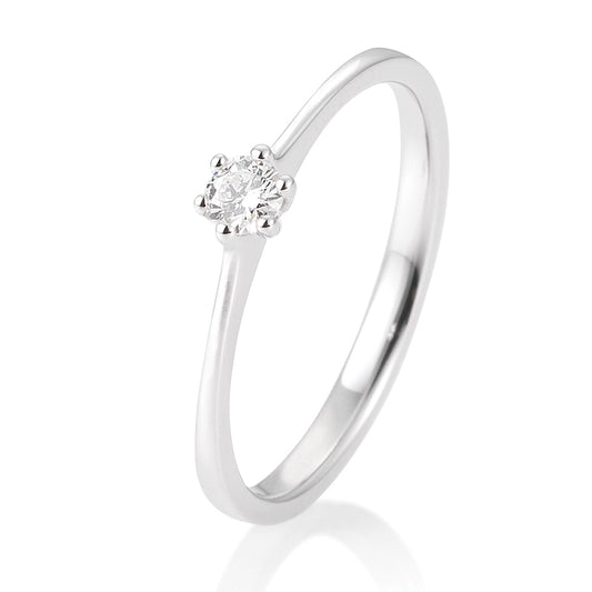 Verlobungsring mit einem Brillanten 0,10 ct., Weißgold