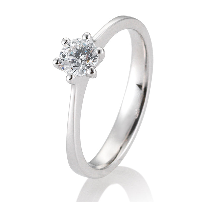 Verlobungsring mit einem Brillanten 0,50 ct., Weißgold