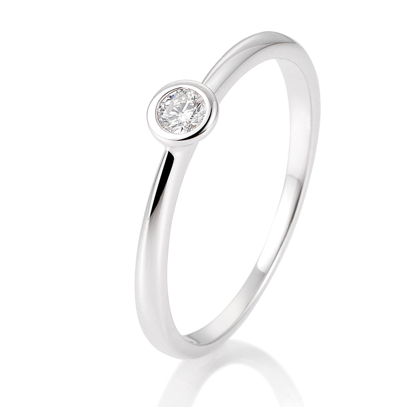 Verlobungsring mit einem Brillanten 0,10 ct., Platin