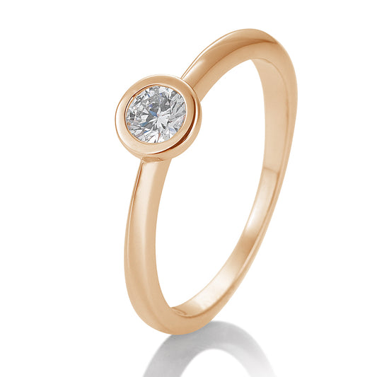 Verlobungsring mit einem Brillanten 0,25 ct., Rotgold