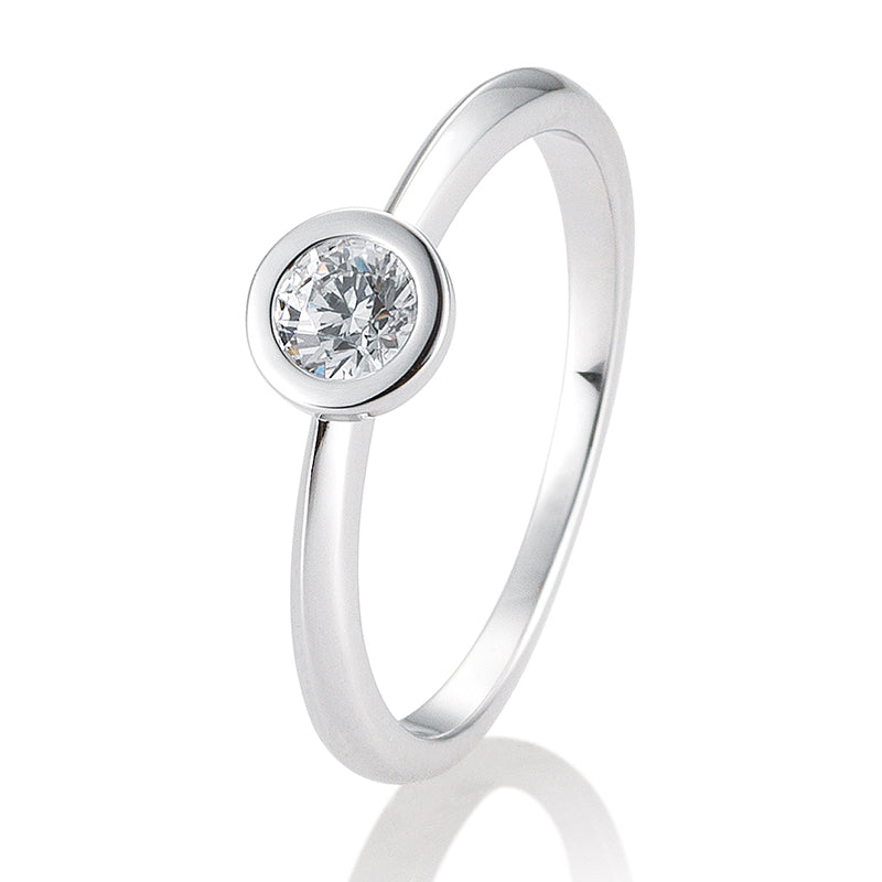 Verlobungsring mit einem Brillanten 0,30 ct., Platin