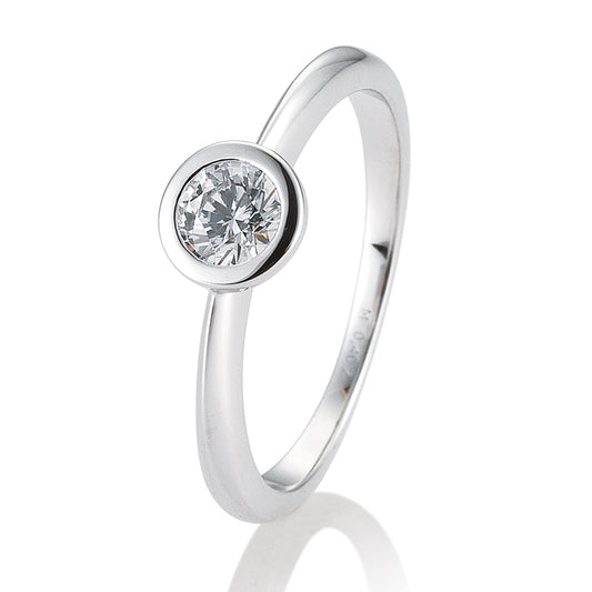 Verlobungsring mit einem Brillanten 0,40 ct., Platin
