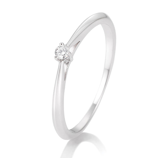 Verlobungsring mit einem Brillanten 0,05 ct., Platin