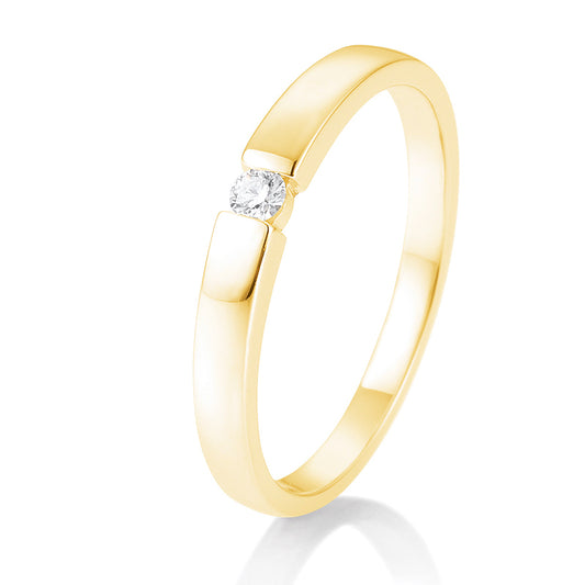 Verlobungsring mit einem Brillanten 0,05 ct., Gelbgold