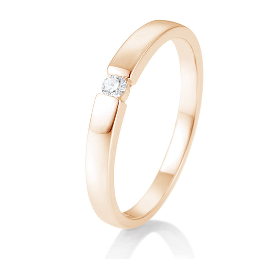 Verlobungsring mit einem Brillanten 0,05 ct., Rotgold