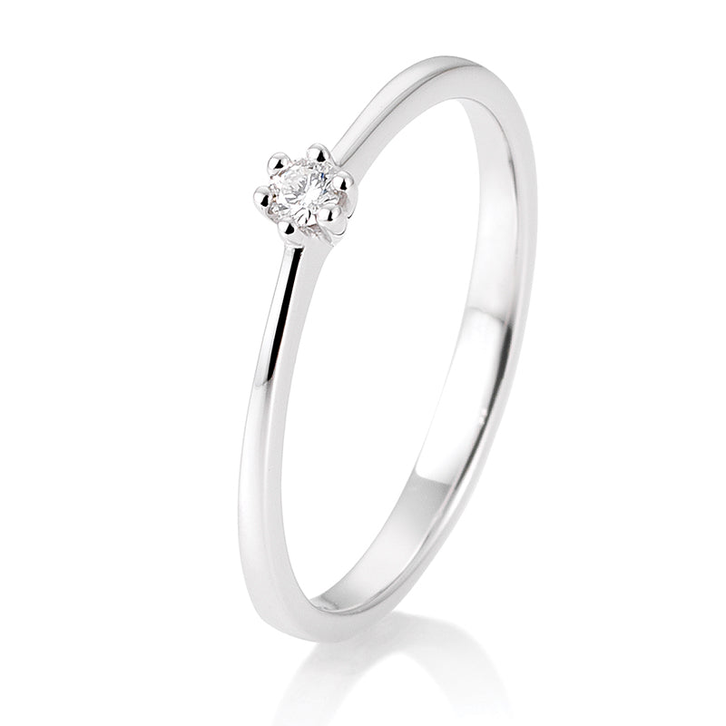 Verlobungsring mit einem Brillanten 0,05 ct., Platin