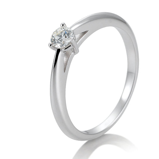 Verlobungsring mit einem Brillanten 0,20 ct., Platin