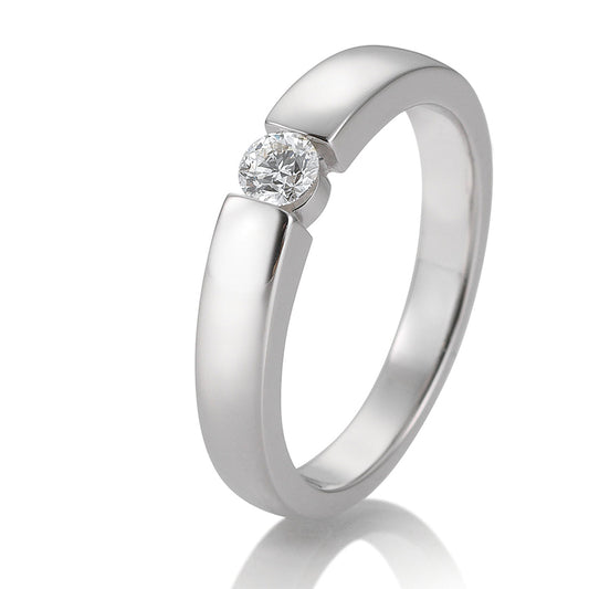Verlobungsring mit einem Brillanten 0,20 ct., Weißgold