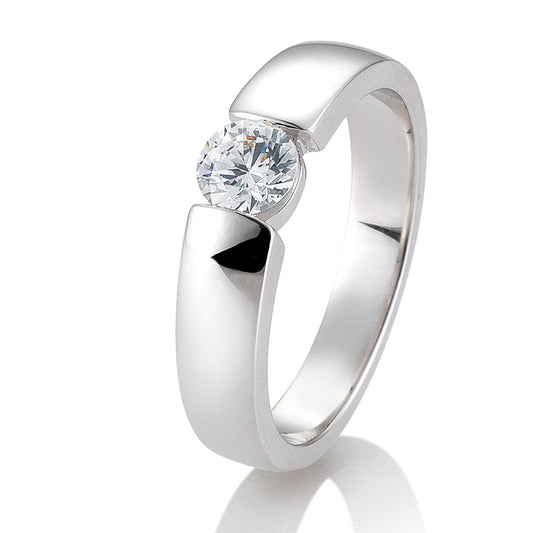 Verlobungsring mit einem Brillanten 0,80 ct., Weißgold