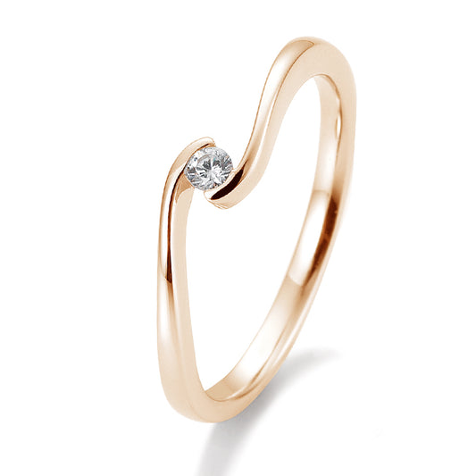 Verlobungsring mit einem Brillanten 0,05 ct., Rotgold