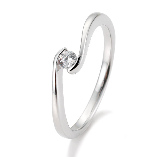 Verlobungsring mit einem Brillanten 0,10 ct., Weißgold