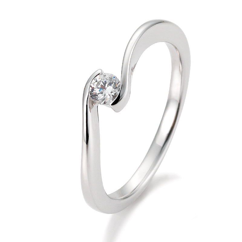 Verlobungsring mit einem Brillanten 0,15 ct., Weißgold