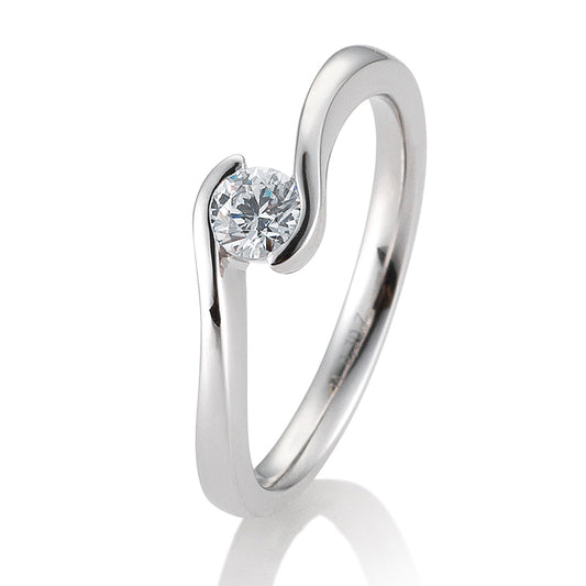 Verlobungsring mit einem Brillanten 0,30 ct., Weißgold