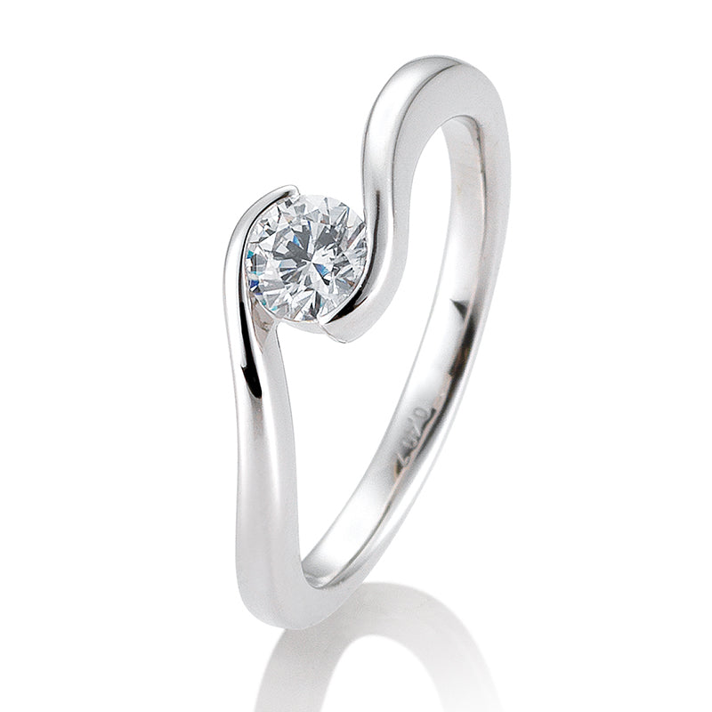 Verlobungsring mit einem Brillanten 0,40 ct., Platin