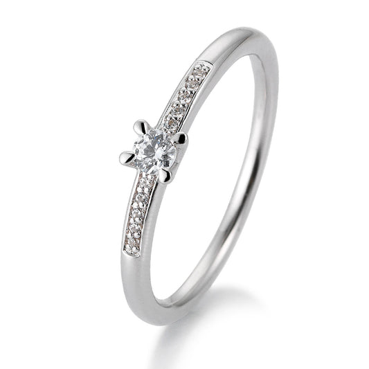 Verlobungsring mit 11 Brillanten 0,15 ct., Weißgold