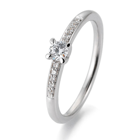 Verlobungsring mit 11 Brillanten 0,215 ct., Weißgold