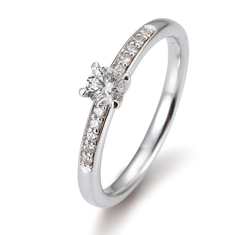 Verlobungsring mit 11 Brillanten 0,325 ct., Weißgold