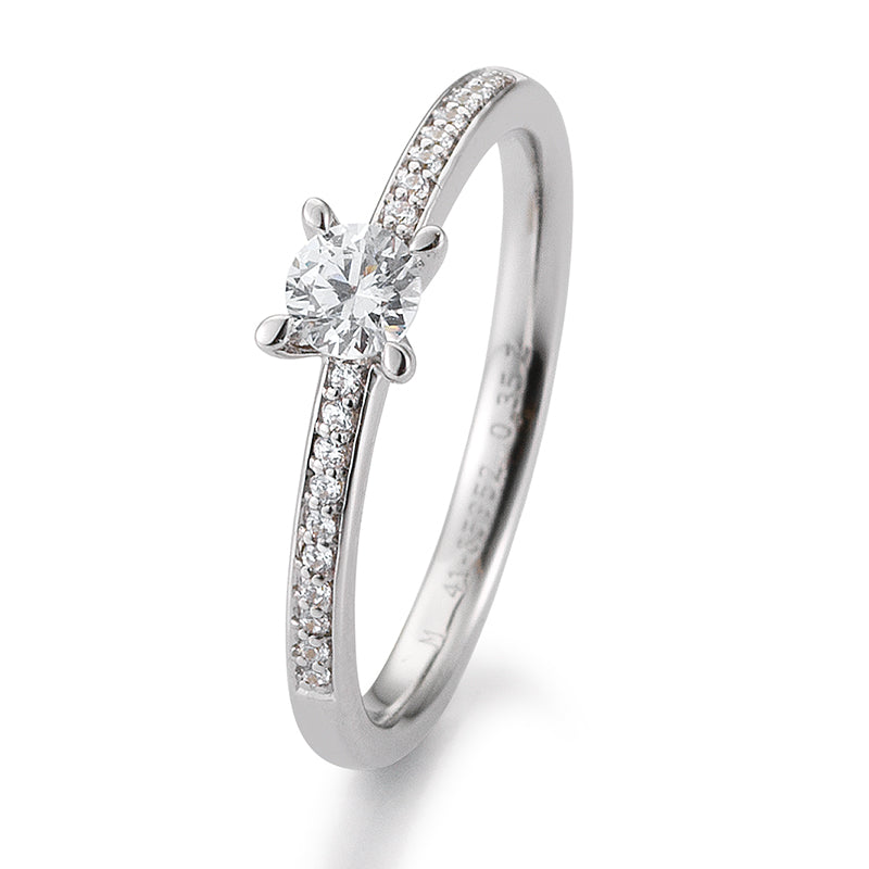 Verlobungsring mit 21 Brillanten 0,35 ct., Weißgold