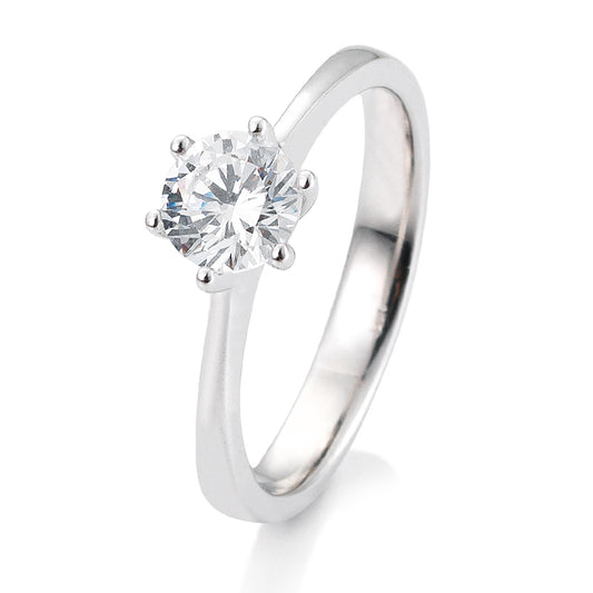 Verlobungsring mit einem Brillanten 1,00 ct., Platin