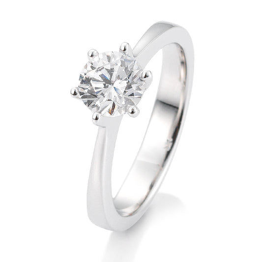 Verlobungsring mit einem Brillanten 0,80 ct., Weißgold