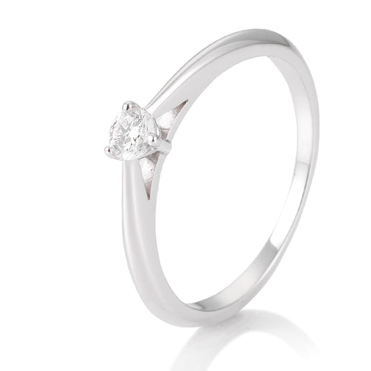 Verlobungsring mit einem Brillanten 0,15 ct., Weißgold