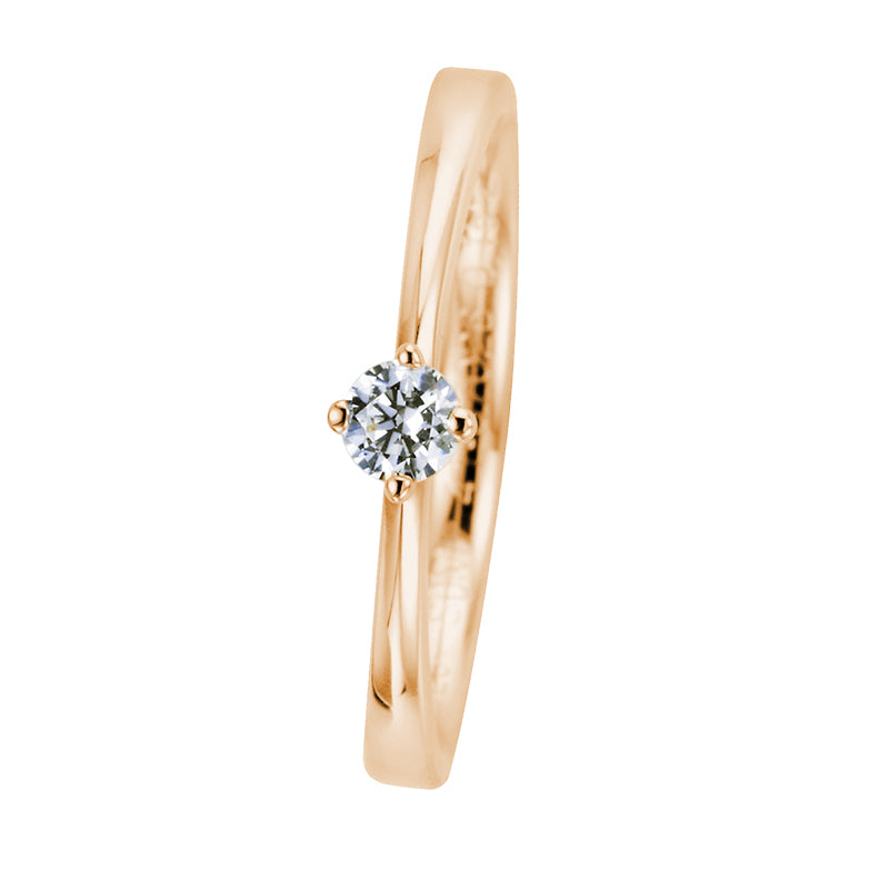 Verlobungsring mit einem Brillanten 0,15 ct., Rotgold