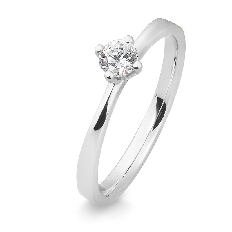 Verlobungsring mit einem Brillanten 0,25 ct., Weißgold