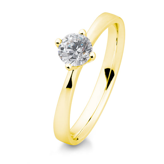 Verlobungsring mit einem Brillanten 0,50 ct., Gelbgold