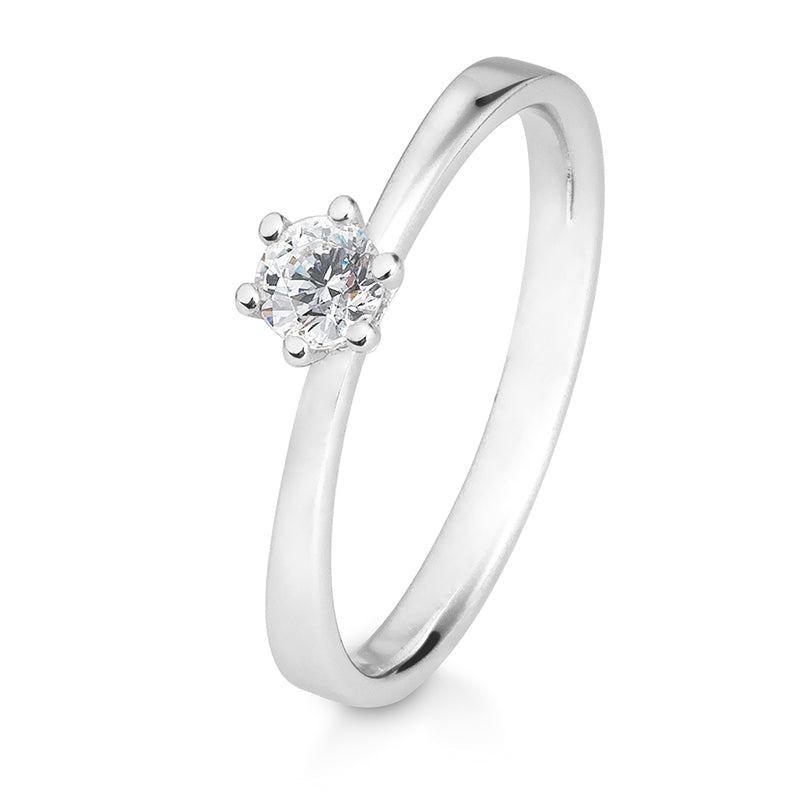 Verlobungsring mit einem Brillanten 0,25 ct., Platin