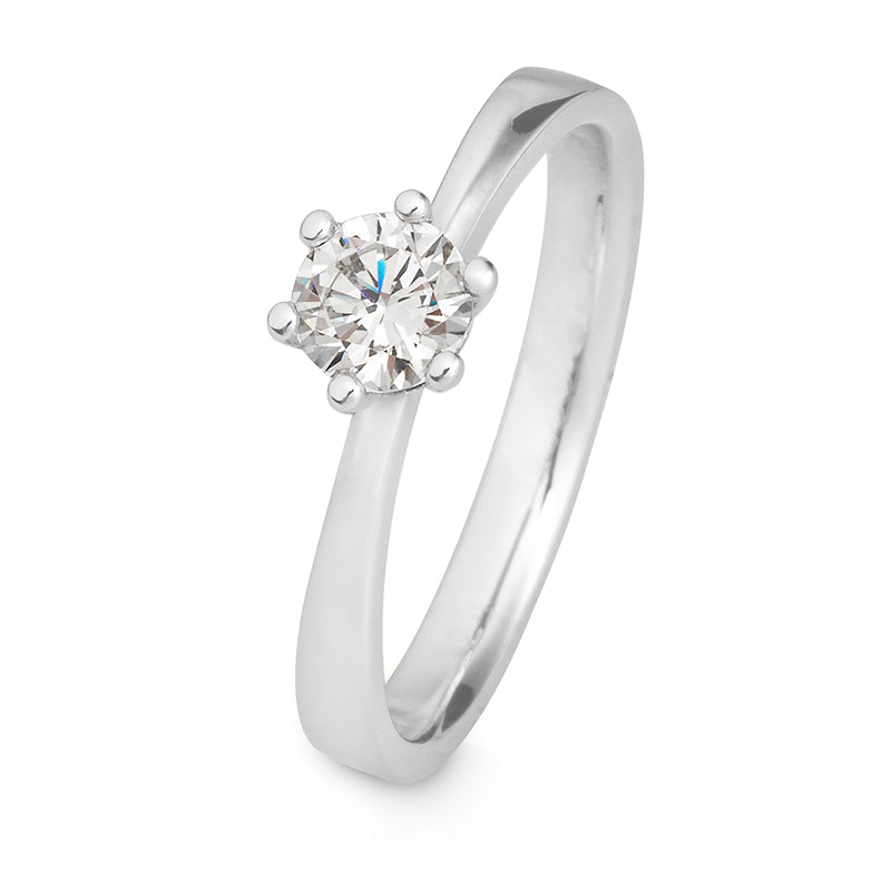 Verlobungsring mit einem Brillanten 0,50 ct., Platin