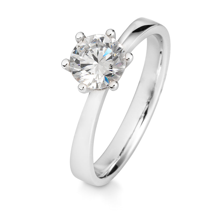 Verlobungsring mit einem Brillanten 1,00 ct., Platin