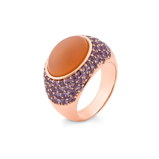 Luxury Ring mit Safir Lavendel und Mondstein Honey Moon, Rotgold
