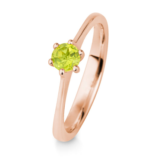 Ring mit einem Peridot, Rotgold