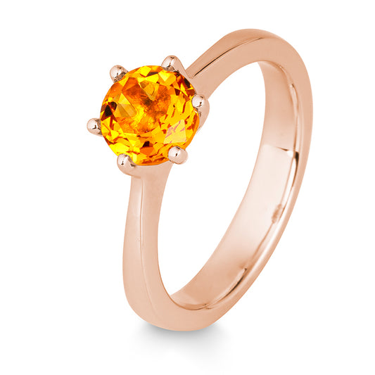 Ring mit einem Citrin, Rotgold