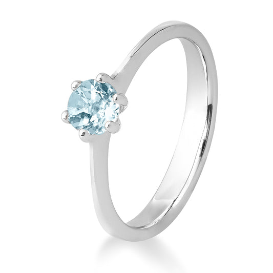 Ring mit einem Aquamarin, Platin